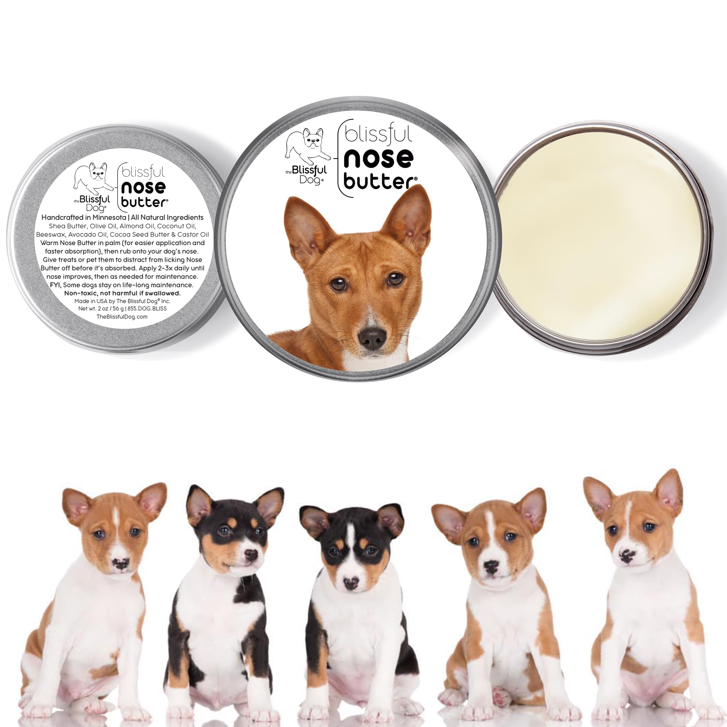 The Blissful Dog Basenji Unscented Nose Butter - Dog Nose Butter, 1 Ounce